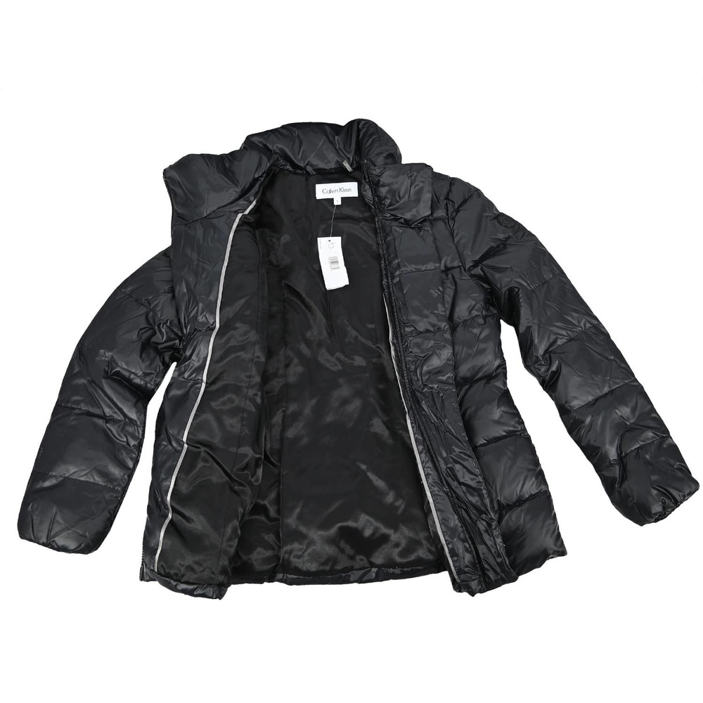 CALVIN KLEIN Women's Asymmetric Zip Front Down Coat Jacket size: S - Picture 8 of 9